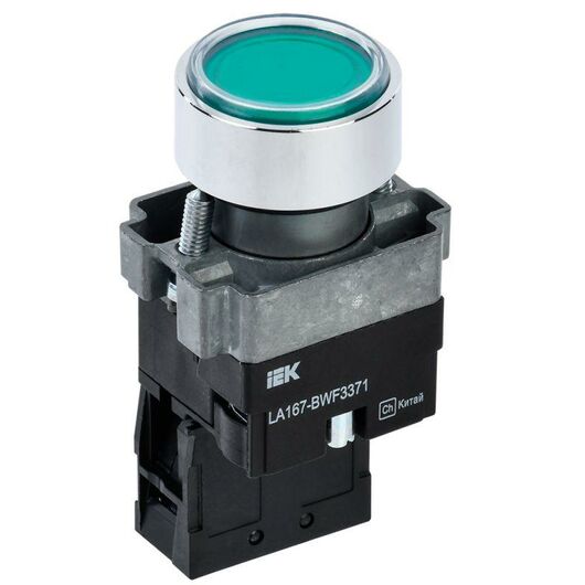 Кнопка LA167-BWF3371 d22мм RC 1з с подсвет зел. IEK BBT20-BWF3371-1-12-67-K06 • Купить по низкой цене в интернет-магазине СМЭК