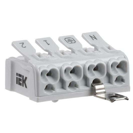 Клемма пружинная соединительная КСПнз4-2L+N+PE IEK UKZ-B06-4P-F1-E1-10 • Купить по низкой цене в интернет-магазине СМЭК
