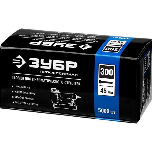 Гвозди для нейлера ЗУБР тип 300 45 мм 5000 шт. 31830-45, изображение 3 • Купить по низкой цене в интернет-магазине СМЭК