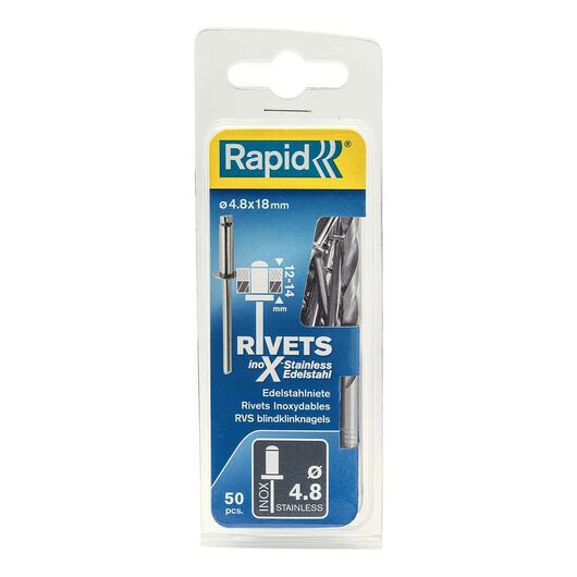 Нержавеющая заклепка RAPID 4.8х18 мм 50 шт. 5000397, изображение 8 • Купить по низкой цене в интернет-магазине СМЭК