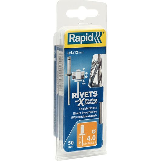 Нержавеющая заклепка RAPID 4.0х12 мм 50 шт. 5000394 • Купить по низкой цене в интернет-магазине СМЭК