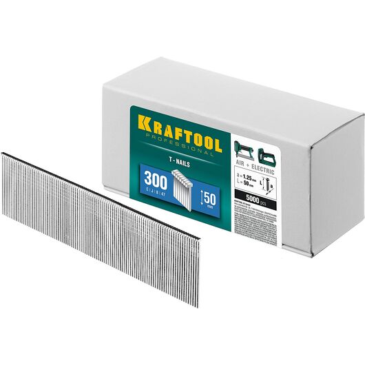 Гвозди для нейлера KRAFTOOL тип 300 50 мм 5000 шт. 31785-50 • Купить по низкой цене в интернет-магазине СМЭК