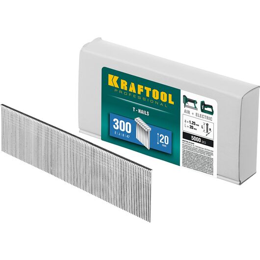 Гвозди для нейлера KRAFTOOL тип 300 20 мм 5000 шт. 31785-20 • Купить по низкой цене в интернет-магазине СМЭК
