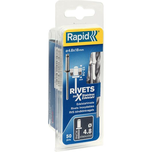 Нержавеющая заклепка RAPID 4.8х18 мм 50 шт. 5000397 • Купить по низкой цене в интернет-магазине СМЭК