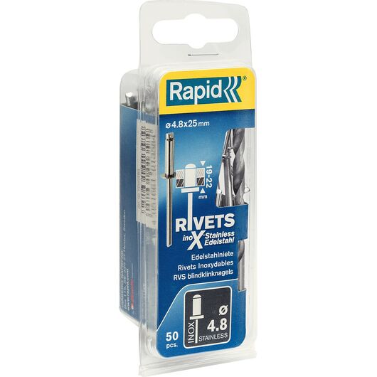 Нержавеющая заклепка RAPID 4.8х25 мм 50 шт. 5000398 • Купить по низкой цене в интернет-магазине СМЭК