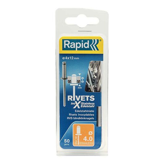 Нержавеющая заклепка RAPID 4.0х12 мм 50 шт. 5000394, изображение 8 • Купить по низкой цене в интернет-магазине СМЭК