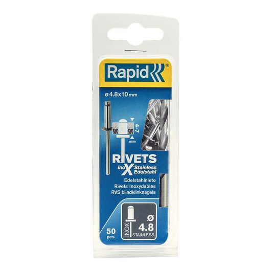 Нержавеющая заклепка RAPID 4.8х10 мм 50 шт. 5000396, изображение 8 • Купить по низкой цене в интернет-магазине СМЭК