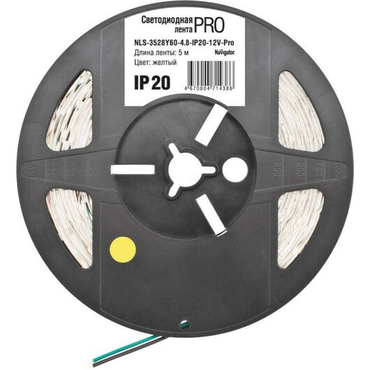Лента светодиодная NLS-3528Y60-4.8-IP20-12В-Pro R5 4.8Вт/м (уп.5м) Navigator 71438 • Купить по низкой цене в интернет-магазине СМЭК