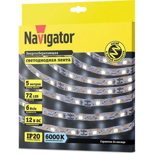 Лента светодиодная NLS-2835CWST72-6-IP20-12V (уп.5м) NAVIGATOR 14470, изображение 2 • Купить по низкой цене в интернет-магазине СМЭК