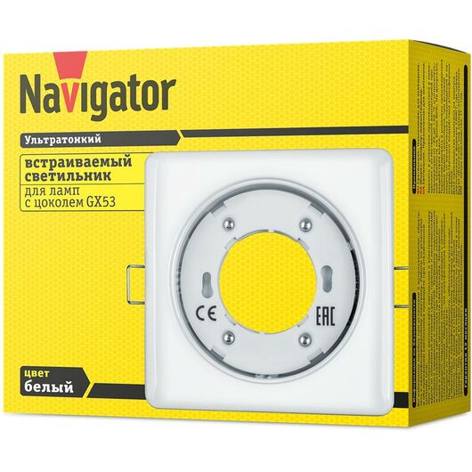 Светильник точечный NGX-S2-001-GX53 бел. NAVIGATOR 14213 • Купить по низкой цене в интернет-магазине СМЭК