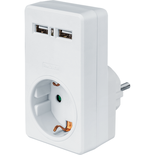 Адаптер 1-м с заземл. NAD-USB02-1E-C-WH USB 2.1А Navigator 61699 • Купить по низкой цене в интернет-магазине СМЭК