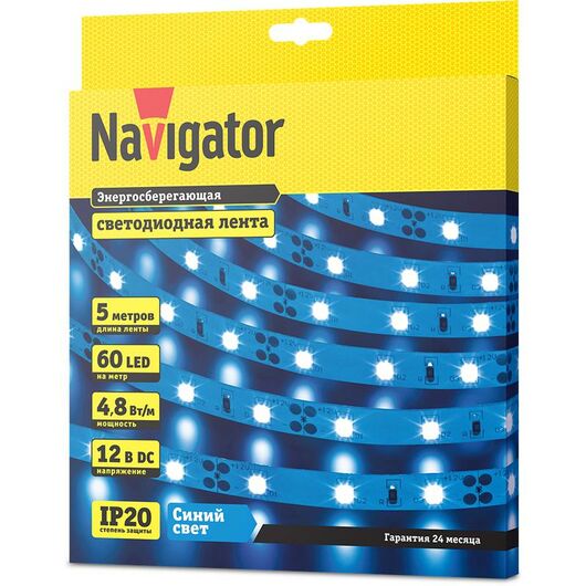 Лента светодиодная NLS-3528B60-4.8-IP20-12V R5 (уп.5м) Navigator 80295 • Купить по низкой цене в интернет-магазине СМЭК