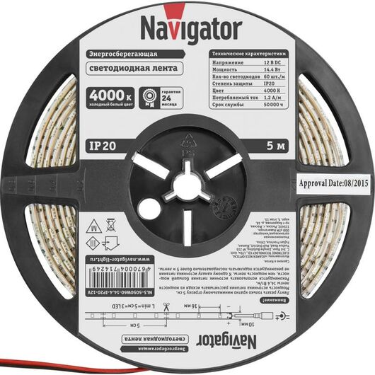 Лента светодиодная NLS-5050WW60-14.4-IP20-12V-Pro R5 (уп.5м) Navigator 80317 • Купить по низкой цене в интернет-магазине СМЭК