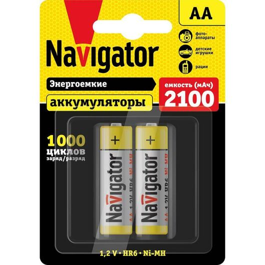 Аккумулятор AA/HR6 NHR-2100-HR6-BP2 (блист.2шт) Navigator 94463 • Купить по низкой цене в интернет-магазине СМЭК