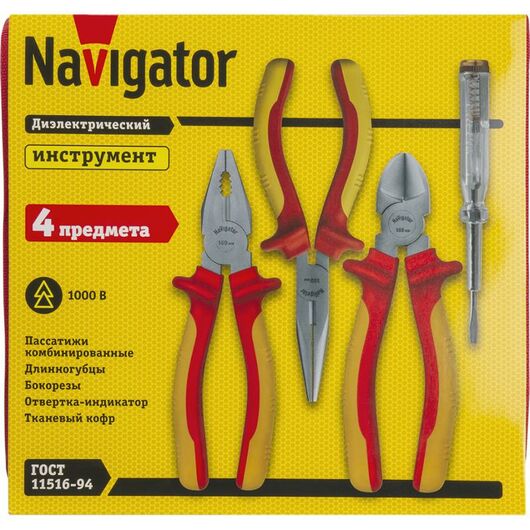 Набор инструмента NHT-Ind03-H4 диэлектр. (4 предмета) NAVIGATOR 93432 • Купить по низкой цене в интернет-магазине СМЭК