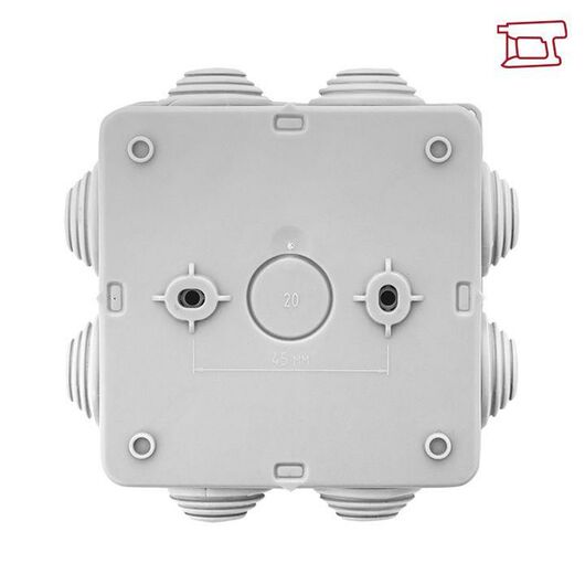 Коробка распаячная КМР-030-031 наружная с крышкой 80х80х50 АБС 7 мембранных вводов IP54 EKF plc-kmr-030-031, изображение 5 • Купить по низкой цене в интернет-магазине СМЭК