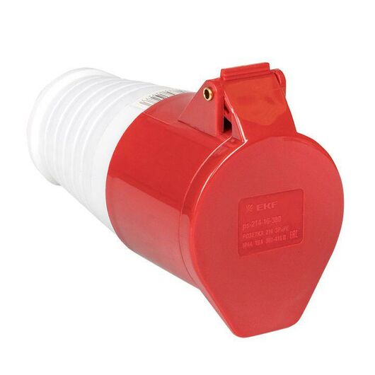 Розетка кабельная 16А 380В 3P+РЕ IP44 (214) EKF ps-214-16-380, изображение 3 • Купить по низкой цене в интернет-магазине СМЭК