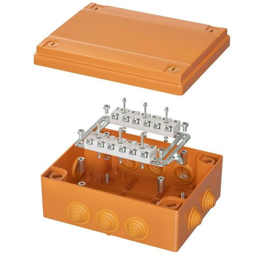 Коробка пластиковая FS с кабельными вводами и клеммниками IP55 240х190х90мм 12р 450V 32A 10кв.мм DKC FSK411210 • Купить по низкой цене в интернет-магазине СМЭК