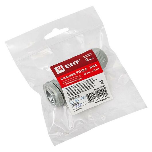 Сальник PG13.5 IP54 отв. d21мм провод d6-12мм (уп.2шт) PROxima EKF plc-pg-13.5-2-r, изображение 4 • Купить по низкой цене в интернет-магазине СМЭК