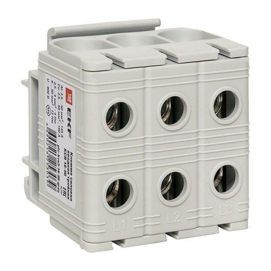 Клемма силовая вводная тройная КСВ 16-50кв.мм сер. PROxima EKF plc-kvs3-16-50-grey, изображение 2 • Купить по низкой цене в интернет-магазине СМЭК