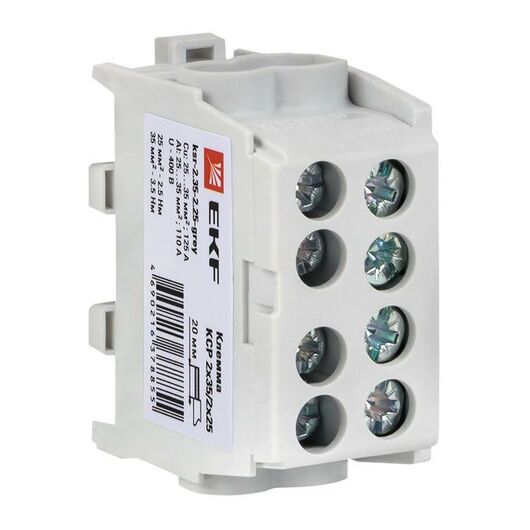 Клемма распределительная КСР с двойным винтом 2х35/2х25 сер. PROxima EKF ksr-2.35-2.25-grey, изображение 4 • Купить по низкой цене в интернет-магазине СМЭК