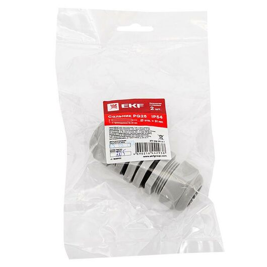 Сальник PG25 IP54 отв. d31мм провод d16-21мм (уп.2шт) PROxima EKF plc-pg-25-2-r, изображение 5 • Купить по низкой цене в интернет-магазине СМЭК