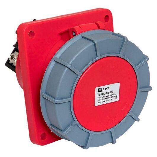 Розетка стационарная внутренняя угловая 4452 3Р+РЕ+N 125А 380В IP67 PROxima EKF ps-4452-125-380, изображение 2 • Купить по низкой цене в интернет-магазине СМЭК