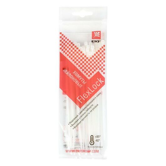 Хомут P6.6 2.5х150 FlexLock стандартный бел. (уп.100шт) PROxima EKF plc-fl-ctsw-2.5x150, изображение 2 • Купить по низкой цене в интернет-магазине СМЭК