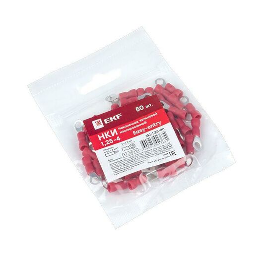 Наконечник кольцевой изол. НКИ 1.5-4 (уп.50шт) EKF nki-1.25-4n, изображение 2 • Купить по низкой цене в интернет-магазине СМЭК