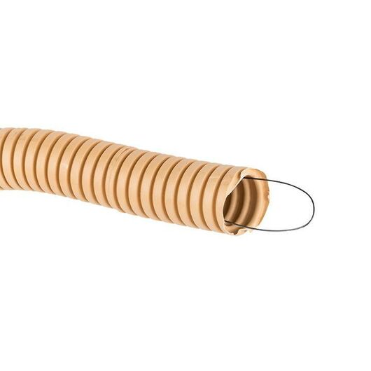 Труба гофрированная ПВХ d25мм с протяжкой свет. дерево (уп.25м) Plast PROxima EKF tg-z-25w, изображение 2 • Купить по низкой цене в интернет-магазине СМЭК