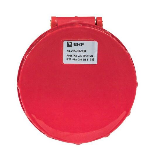 Розетка кабельная 63А 380В 3P+РЕ+N IP67 (235) EKF ps-235-63-380, изображение 3 • Купить по низкой цене в интернет-магазине СМЭК