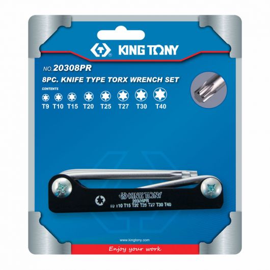 KING TONY Набор Г-образных Torx, T9-T40, складные, 8 предметов • Купить по низкой цене в интернет-магазине СМЭК