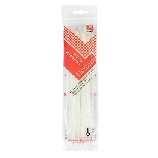 Хомут P6.6 4.8х200 FlexLock стандартный бел. (уп.100шт) PROxima EKF plc-fl-ctsw-4.8x200 • Купить по низкой цене в интернет-магазине СМЭК