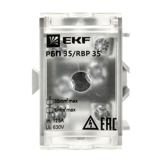 Блок распределительный проходной РБП 35 (1х35-4х6кв.мм) 125/50А PROxima EKF RBP-35-50, изображение 5 • Купить по низкой цене в интернет-магазине СМЭК