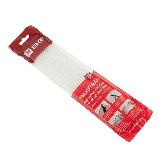 Хомут гибкий многоразовый бел. FlexSTRAP (уп.20шт) PROxima EKF plc-fs-wr • Купить по низкой цене в интернет-магазине СМЭК