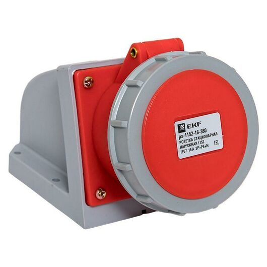Розетка стационарная наружная 1152 3Р+РЕ+N 16А 380В IP67 PROxima EKF ps-1152-16-380, изображение 2 • Купить по низкой цене в интернет-магазине СМЭК