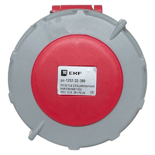 Розетка стационарная наружная 1252 3Р+РЕ+N 32А 380В IP67 PROxima EKF ps-1252-32-380, изображение 5 • Купить по низкой цене в интернет-магазине СМЭК