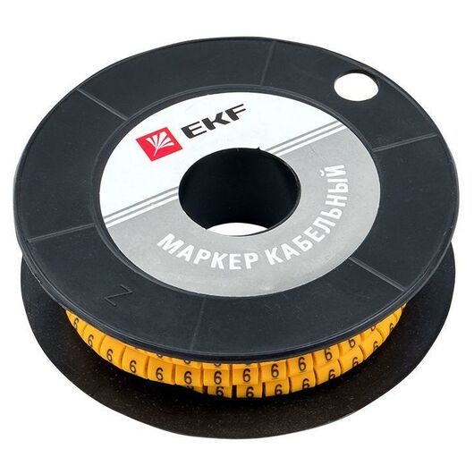 Маркер каб. 4.0кв.мм "6" (ЕС-2) (уп.500шт) EKF plc-KM-4-6, изображение 3 • Купить по низкой цене в интернет-магазине СМЭК