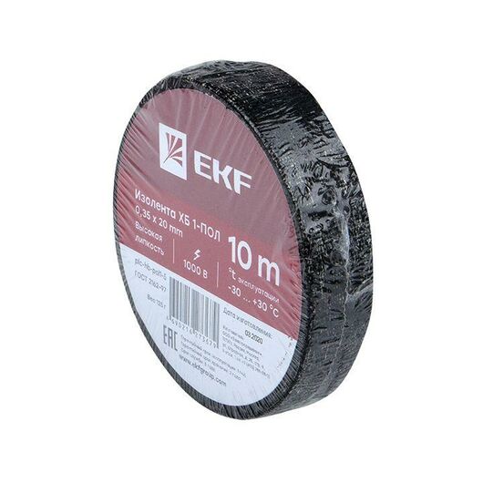 Изолента ХБ 1-ПОЛ 20мм (рул.10м) (125г) PROxima EKF plc-hb-pol1-5 • Купить по низкой цене в интернет-магазине СМЭК