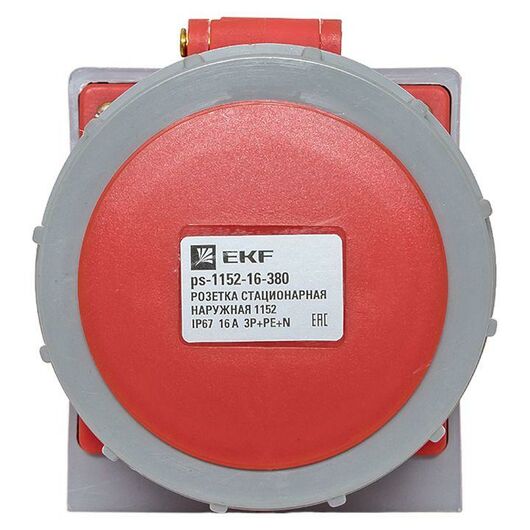 Розетка стационарная наружная 1152 3Р+РЕ+N 16А 380В IP67 PROxima EKF ps-1152-16-380, изображение 3 • Купить по низкой цене в интернет-магазине СМЭК