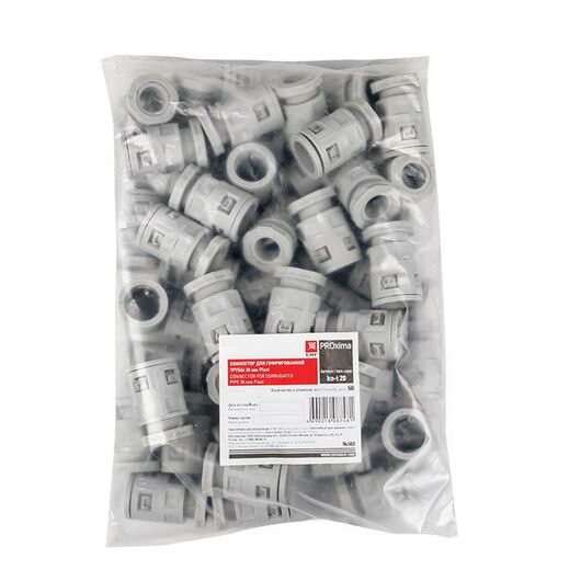 Коннектор для гофр. трубы 20мм (уп.50шт) Plast EKF kn-t-20, изображение 4 • Купить по низкой цене в интернет-магазине СМЭК