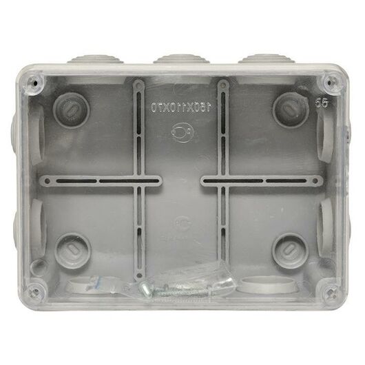 Коробка распаячная КМР-050-041пк пылевлагозащ. 150х110х70 10 мембранных вводов уплот. шнур. прозр. крышка PROxima EKF plc-kmr-050-041pk, изображение 4 • Купить по низкой цене в интернет-магазине СМЭК