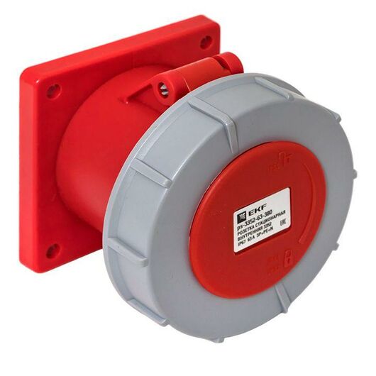 Розетка стационарная внутренняя 3352 3Р+РЕ+N 63А 380В IP67 PROxima EKF ps-3352-63-380, изображение 6 • Купить по низкой цене в интернет-магазине СМЭК