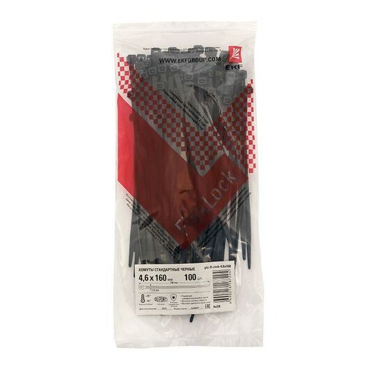 Хомут P6.6 4.6х160 FlexLock стандартный черн. (уп.100шт) PROxima EKF plc-fl-ctsb-4.6x160, изображение 4 • Купить по низкой цене в интернет-магазине СМЭК