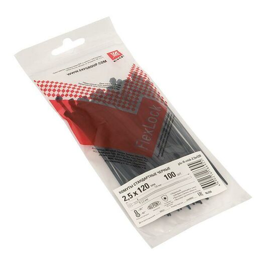 Хомут P6.6 2.5х120 FlexLock стандартный черн. (уп.100шт) PROxima EKF plc-fl-ctsb-2.5x120, изображение 4 • Купить по низкой цене в интернет-магазине СМЭК