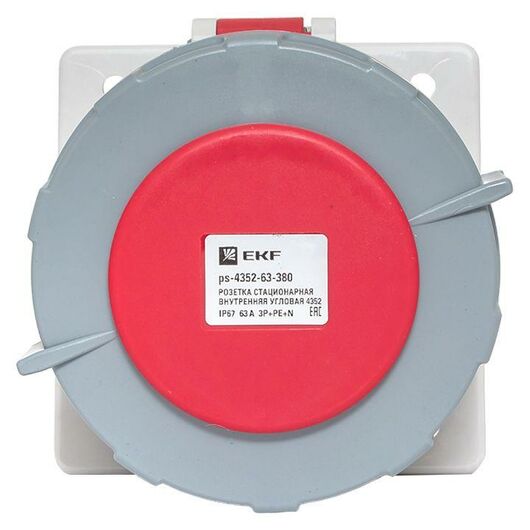 Розетка стационарная внутренняя угловая 4252 3Р+РЕ+N 32А 380В IP67 PROxima EKF ps-4252-32-380, изображение 6 • Купить по низкой цене в интернет-магазине СМЭК