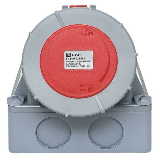 Розетка стационарная наружная 1452 3Р+РЕ+N 125А 380В IP67 PROxima EKF ps-1452-125-380, изображение 10 • Купить по низкой цене в интернет-магазине СМЭК