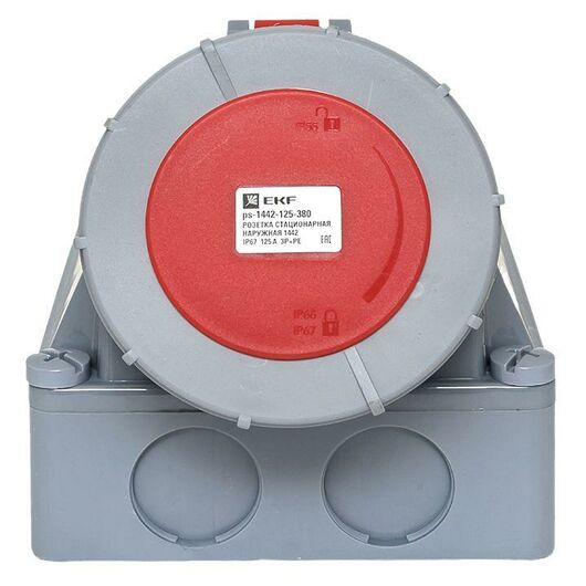 Розетка стационарная наружная 1442 3Р+РЕ 125А 380В IP67 PROxima EKF ps-1442-125-380, изображение 4 • Купить по низкой цене в интернет-магазине СМЭК