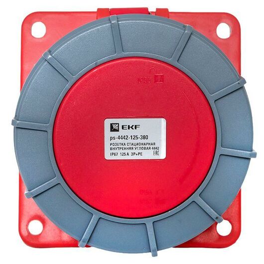 Розетка стационарная внутренняя угловая 4442 3Р+РЕ 125А 380В IP67 PROxima EKF ps-4442-125-380, изображение 8 • Купить по низкой цене в интернет-магазине СМЭК