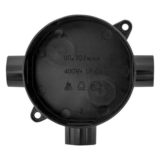Коробка распаячная КМР-040-040б трехрожковая 70х35 черн. PROxima EKF plc-kmr-040-040b, изображение 5 • Купить по низкой цене в интернет-магазине СМЭК